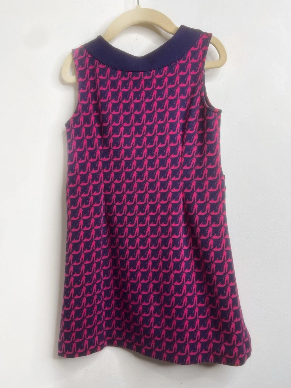 Lilly Pulitzer Pink Heel Yeah Print Knit Navy Sleeveless Dress Size Small 4/5